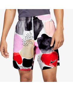 Nike Men Court Flex Ace Short Printed Wit/Rood/Zwart