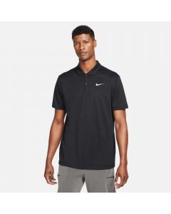 Nike Men Solid Polo Dri-Fit Zwart